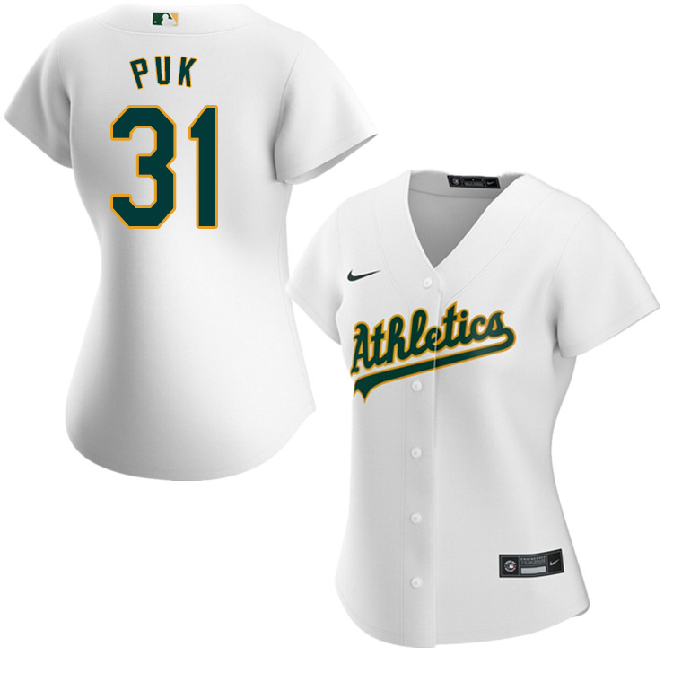 Nike Women #31 A.J. Puk Oakland Athletics Baseball Jerseys Sale-White